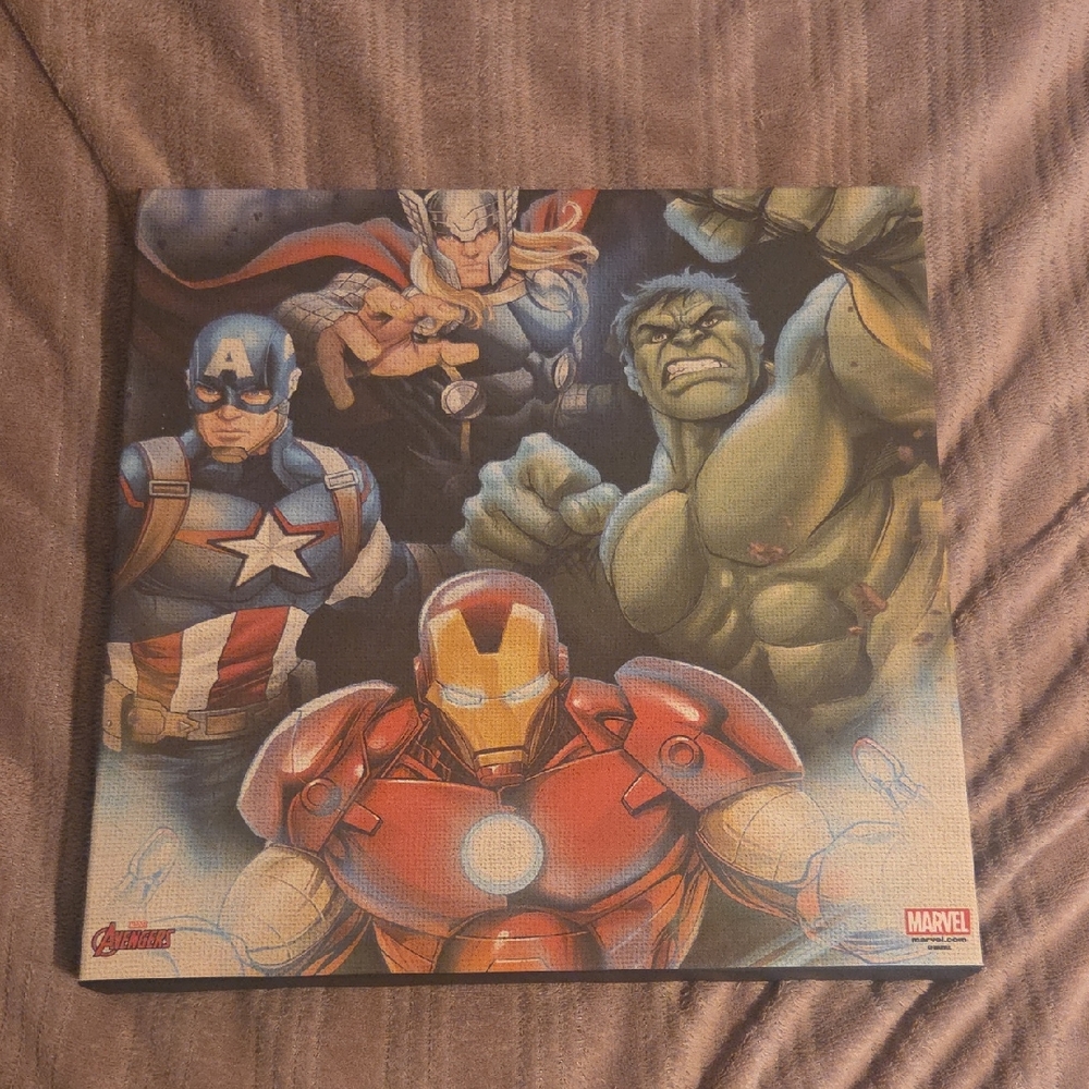 Marvel Avengers Heroic Canvas Art with Red and Blue